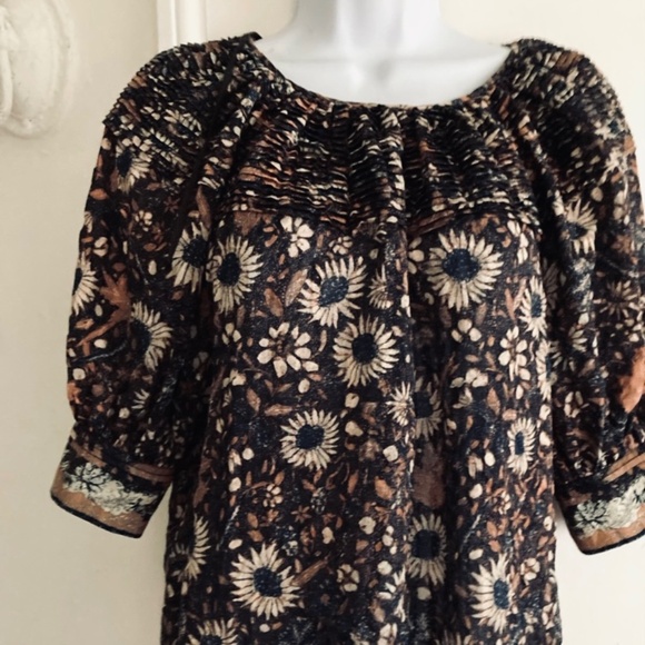 Ulla Johnson Multicolor Floral Sunflower Peasant Top Size 2 - Picture 1 of 4